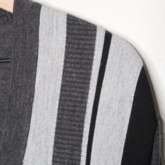 Jean Pierre VTG Mens Cardigan Large Gray Purple‎ Wool Blend Academia Grandpacore - Picture 7 of 10